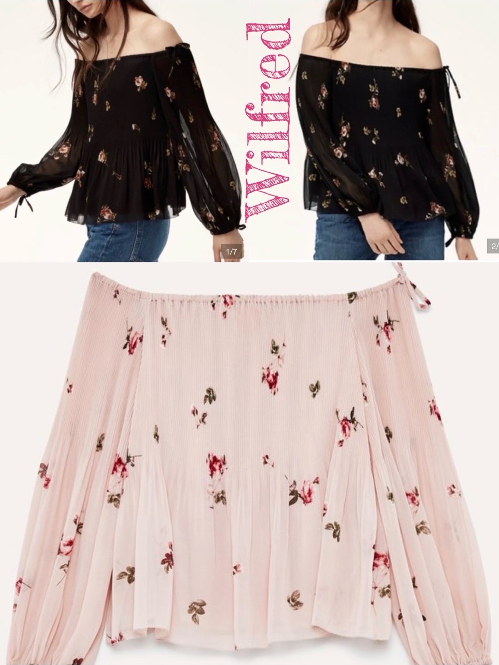 Pink Aritzia Wilfred Talence Off The Shoulder Blouse
